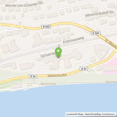 Standortübersicht der Tankstelle Energiedienst Holding AG in 79761 Waldshut-Tiengen