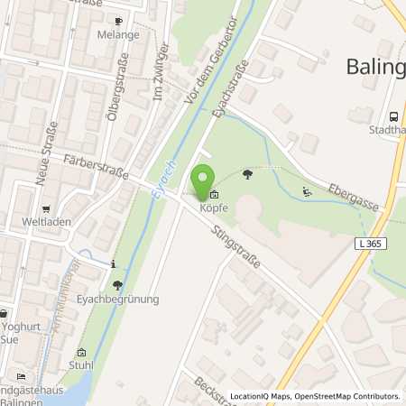 Standortübersicht der Strom (Elektro) Tankstelle: Stadtwerke Balingen in 72336, Balingen
