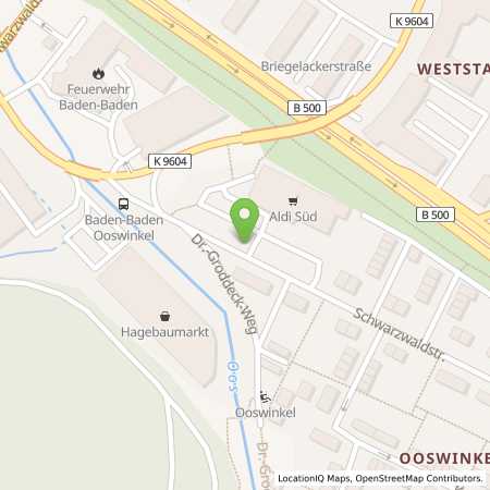 Standortübersicht der Strom (Elektro) Tankstelle: ALDI SÜD in 76532, Baden-Baden