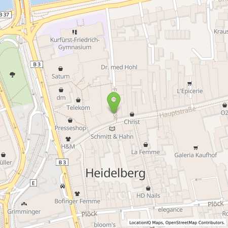 Standortübersicht der Strom (Elektro) Tankstelle: Charge-ON in 69117, Heidelberg