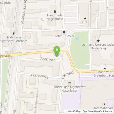 Standortübersicht der Tankstelle Stadtwerke Heidelberg Energie GmbH in 69124 Heidelberg