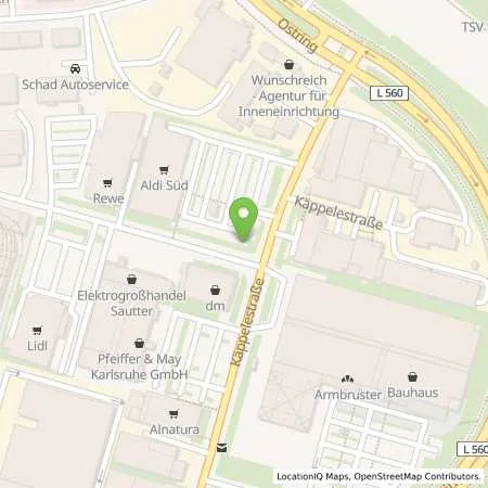 Standortübersicht der Tankstelle ALDI SÜD in 76131 Karlsruhe