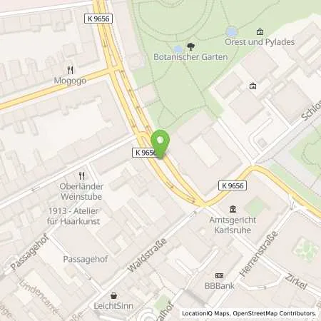 Standortübersicht der Tankstelle EnBW mobility+ AG und Co.KG in 76133 Karlsruhe