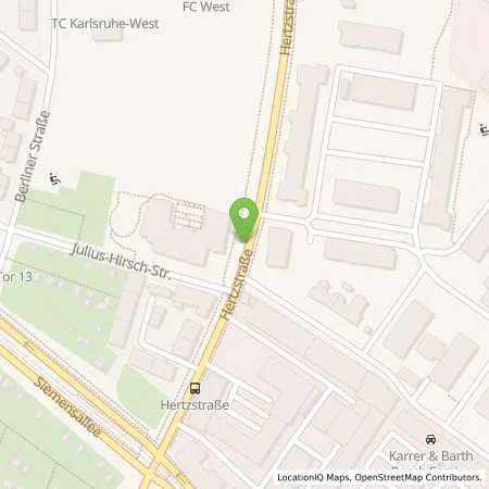 Standortübersicht der Tankstelle EnBW mobility+ AG und Co.KG in 76187 Karlsruhe