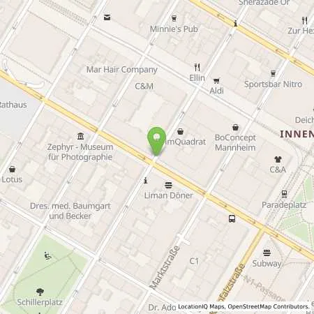 Standortübersicht der Tankstelle Sparkasse Rhein Neckar Nord AdÖR in 68159 Mannheim