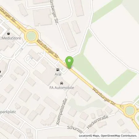 Standortübersicht der Tankstelle Aral Tankstelle Yvonne Kunkel in 63743 Aschaffenburg