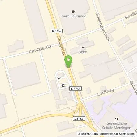 Standortübersicht der Tankstelle Freie Tankstelle Bruno Miller GmbH in 72555 Metzingen