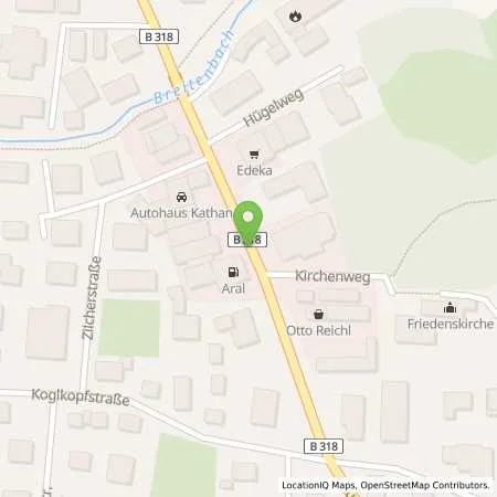 Standortübersicht der Tankstelle Aral Station in 83707 Bad Wiessee