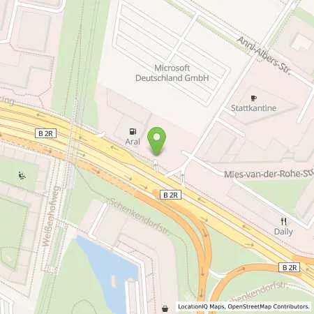 Standortübersicht der Tankstelle Aral Station in 80807 München