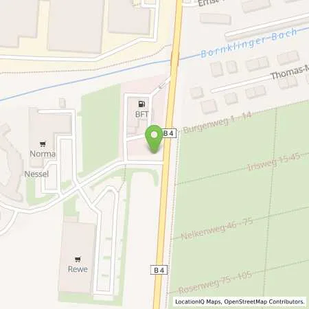 Standortübersicht der Tankstelle bft Tankstelle in 99189 Gebesee