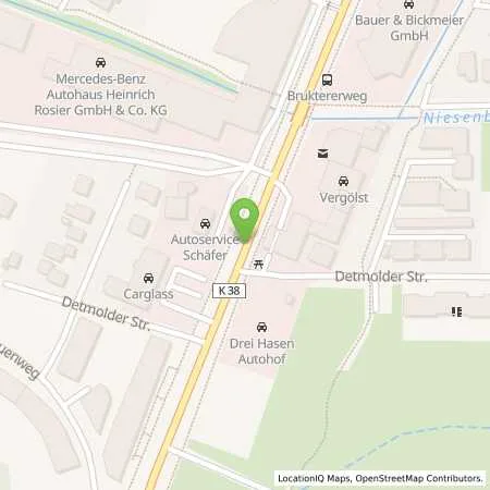 Standortübersicht der Tankstelle Westfalen Tankstelle in 33100 Paderborn