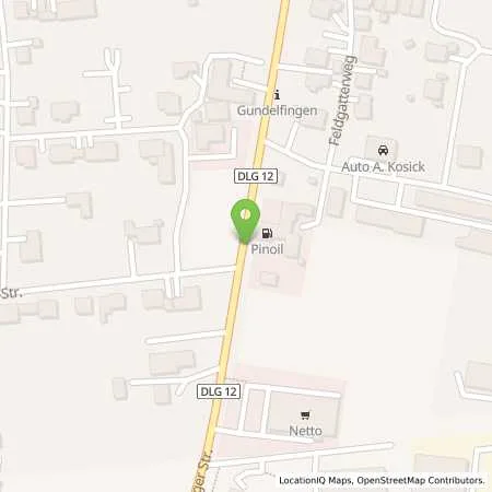 Standortübersicht der Tankstelle PINOIL Service-Station in 89423 Gundelfingen