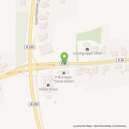 Standortübersicht der Tankstelle Freie Tankstelle Hüller Kreuz in 32278 Kirchlengern