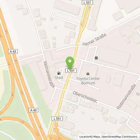 Standortübersicht der Tankstelle Shell Station in 44807 Bochum