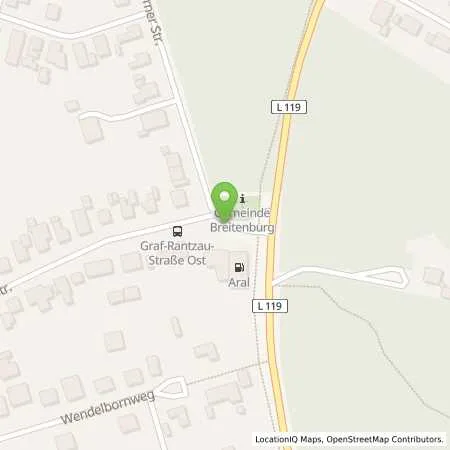 Standortübersicht der Tankstelle Aral Station in 25524 Itzehoe