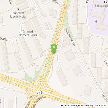 Standortübersicht der Tankstelle Esso Station in 91052 Erlangen