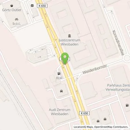 Standortübersicht der Tankstelle Aral Tankstelle in 65189 Wiesbaden