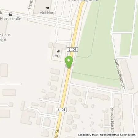 Standortübersicht der Tankstelle Aral Center in 19055 Schwerin