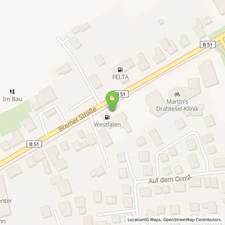 Standortübersicht der Tankstelle Westfalen Tankstelle in 27239 Twistringen