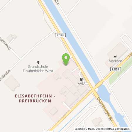 Standortübersicht der Erdgas (CNG) Tankstelle: Avia Station in 26676, Elisabethfehn

