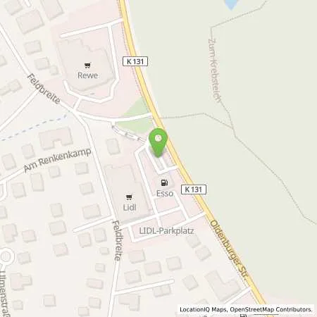 Standortübersicht der Tankstelle Esso Station in 26180 Rastede