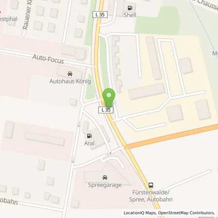 Standortübersicht der Tankstelle Aral Station in 15517 Fürstenwalde