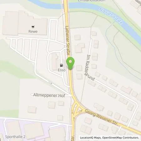 Standortübersicht der Tankstelle Esso Station in 49716 Meppen