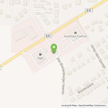 Standortübersicht der Tankstelle Agip Tankstelle in 38820 Halberstadt