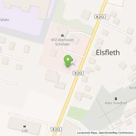 Standortübersicht der Tankstelle Aral Station in 26931 Elsfleth