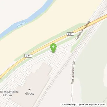Standortübersicht der Tankstelle Globus Markt in 55743 Idar-Oberstein