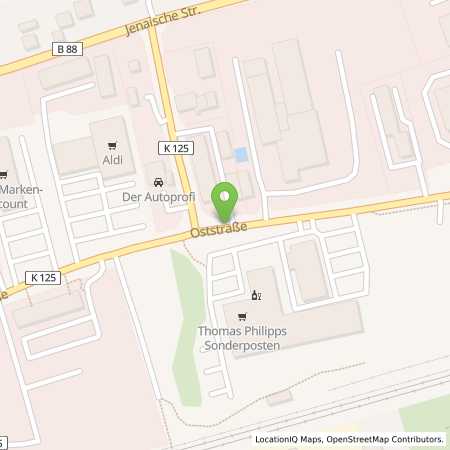 Standortübersicht der Erdgas (CNG) Tankstelle: Betriebshoftankstelle (Automatentankstelle) in 07407, Rudolstadt
