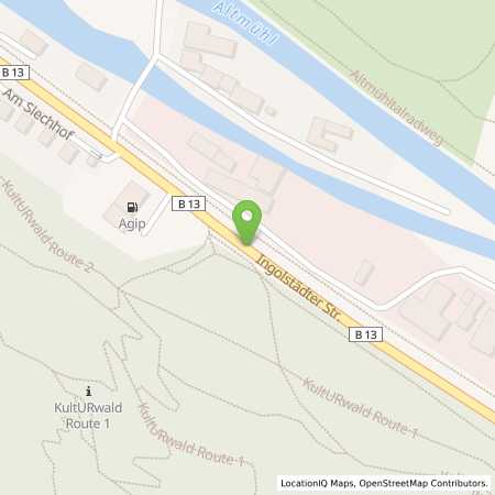 Standortübersicht der Erdgas (CNG) Tankstelle: Agip Tankstelle in 85072, Eichstätt
