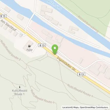 Standortübersicht der Tankstelle Agip Tankstelle in 85072 Eichstätt