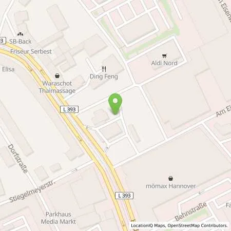 Standortübersicht der Tankstelle Westfalen Tankstelle in 30519 Hannover