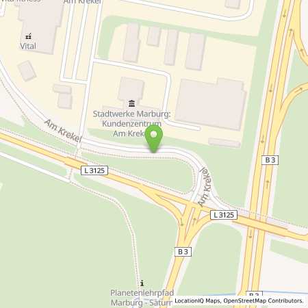 Standortübersicht der Erdgas (CNG) Tankstelle: Betriebshoftankstelle (Automatentankstelle) in 35039, Marburg
