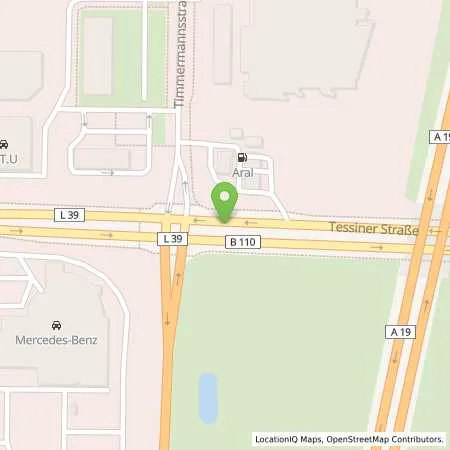 Standortübersicht der Tankstelle Aral Station in 18055 Rostock