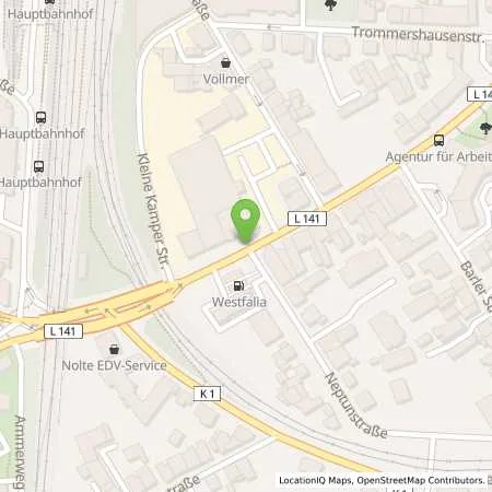 Standortübersicht der Tankstelle Westfalen Tankstelle in 42699 Solingen