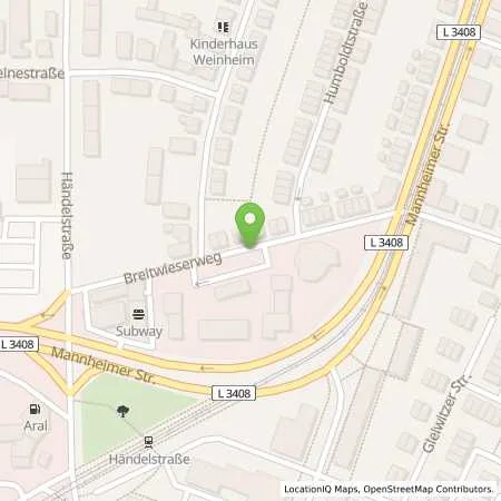 Standortübersicht der Tankstelle Freie Tankstelle (Automatentankstelle) in 69469 Weinheim