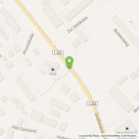 Standortübersicht der Tankstelle Aral Station in 18439 Stralsund