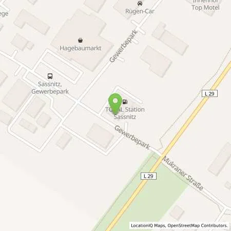 Standortübersicht der Tankstelle Total Station in 18546 Sassnitz
