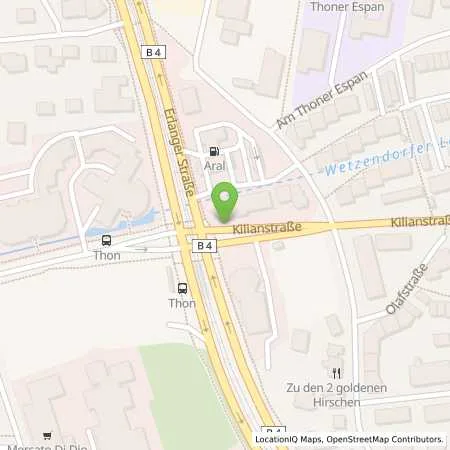 Standortübersicht der Tankstelle Aral Station in 90425 Nürnberg