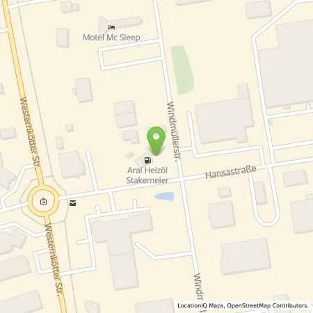 Standortübersicht der Tankstelle Freie Tankstelle Stakemeier (Automatentankstelle) in 59557 Lippstadt